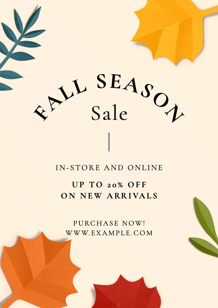 Fall season promotion poster template