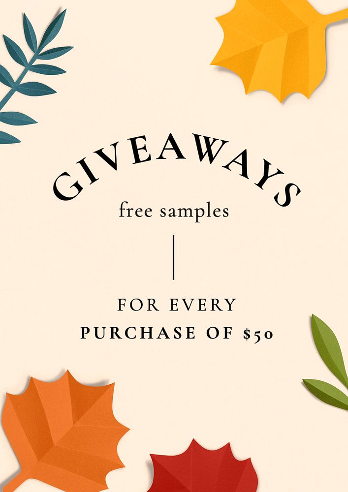 Giveaway poster template