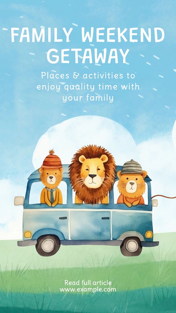 Family getaway Facebook story template