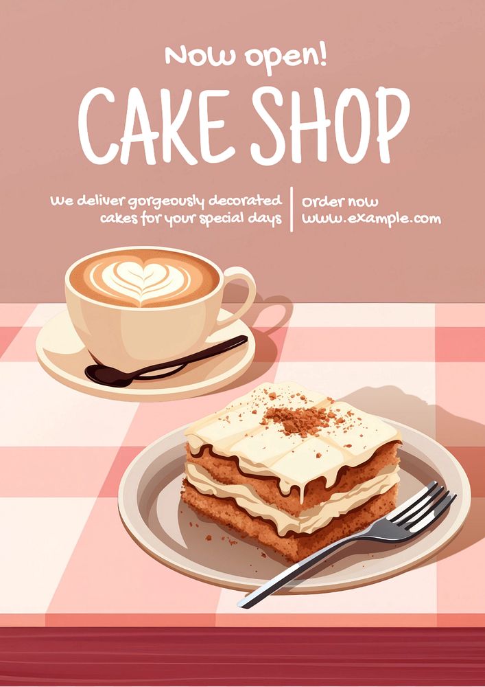 Cake shop poster template