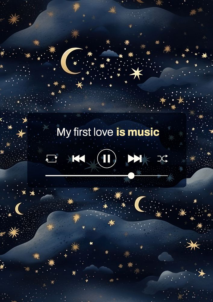 My first love is music poster template