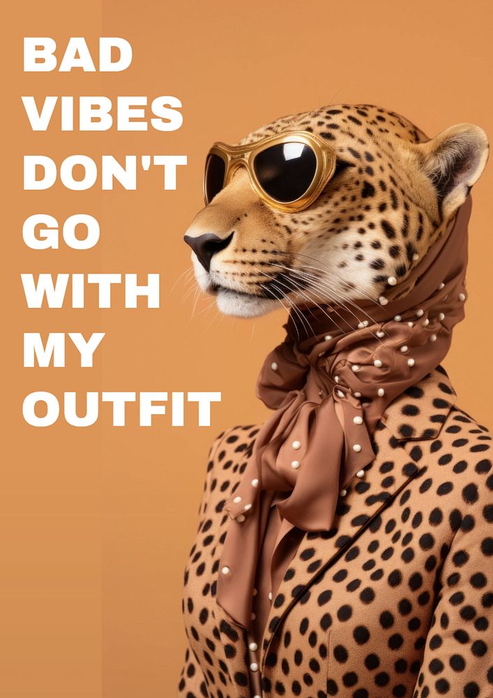 Bad vibes don't go with my outfit poster template