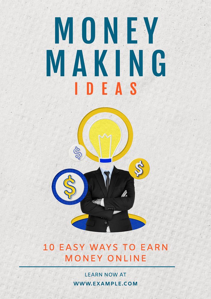 Money making ideas poster template