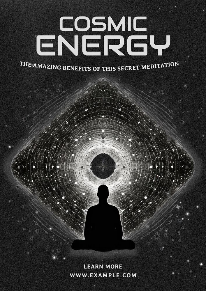 Cosmic energy meditation poster template