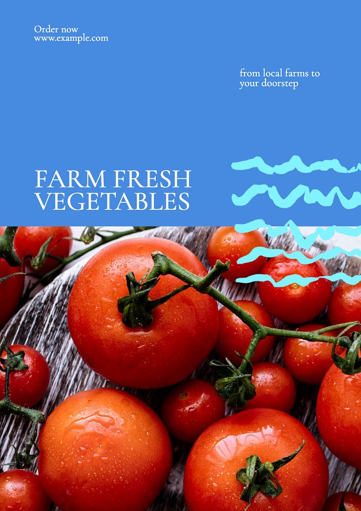 Farm fresh vegetables poster template