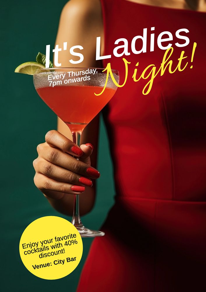 Ladies night poster template