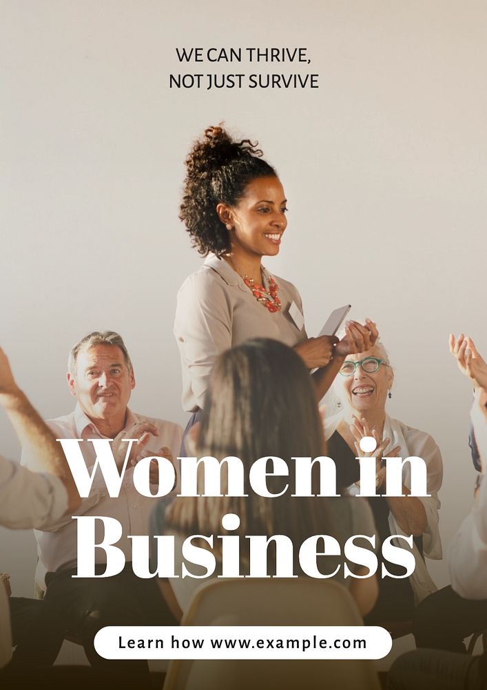 Women in business poster template