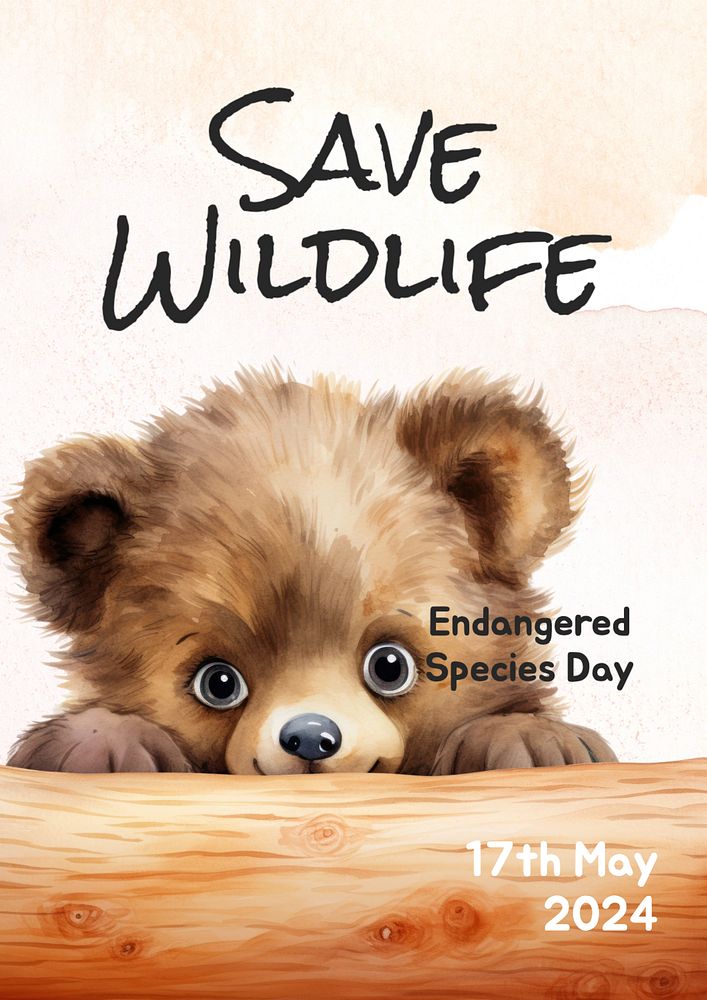 Save wildlife poster template