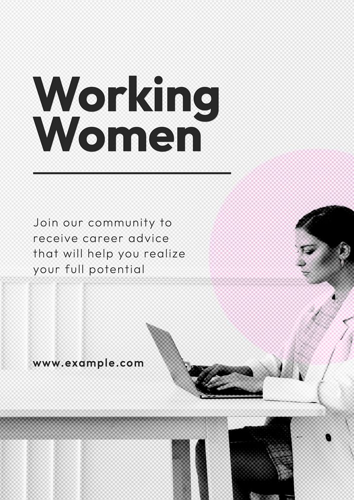 Working women poster template