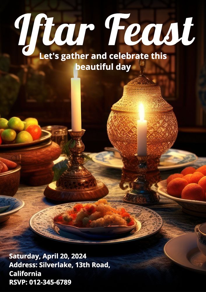 Iftar feast poster template