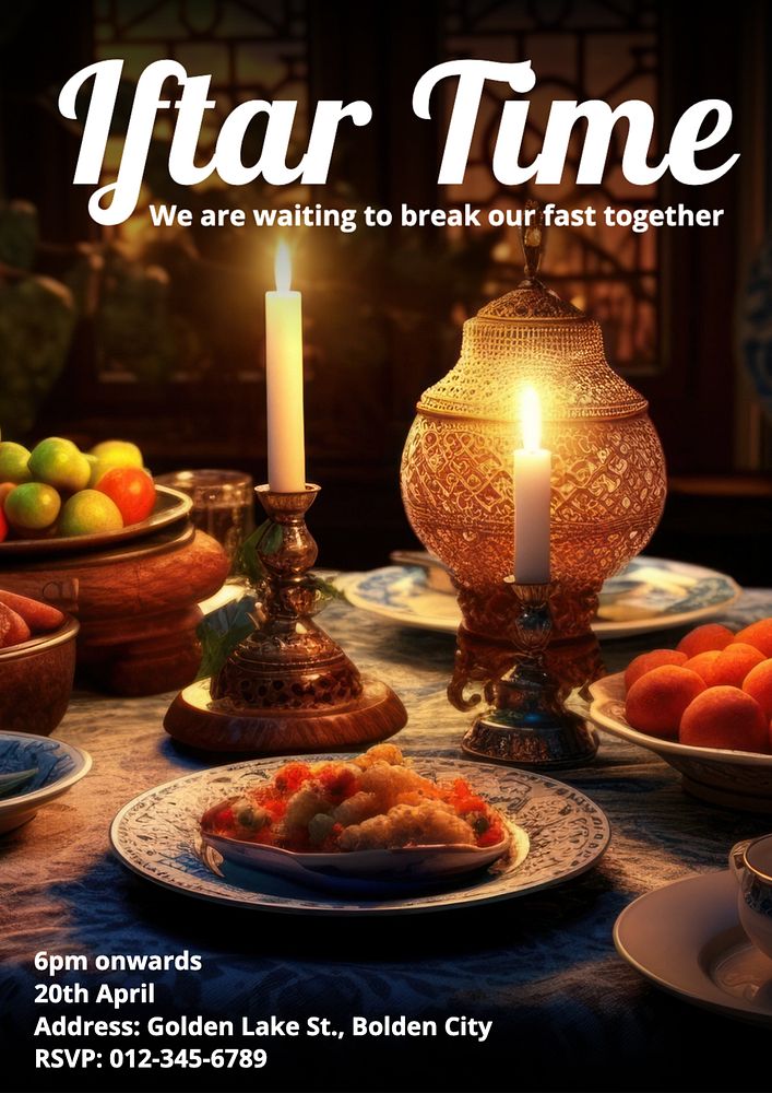 Iftar time poster template