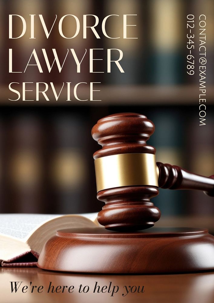 Divorce lawyer poster template