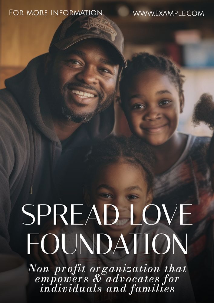 Spread love foundation poster template