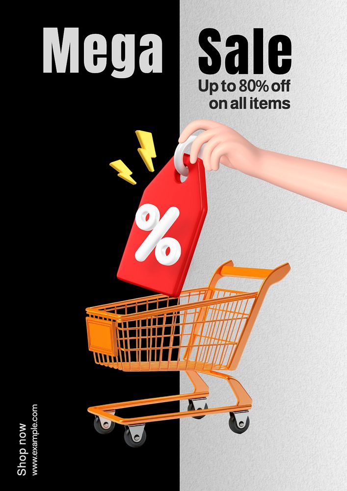 Mega sale poster template