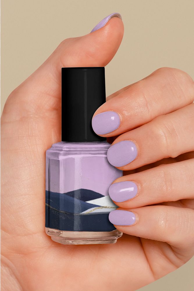 Nail polish bottle mockup, beauty product design