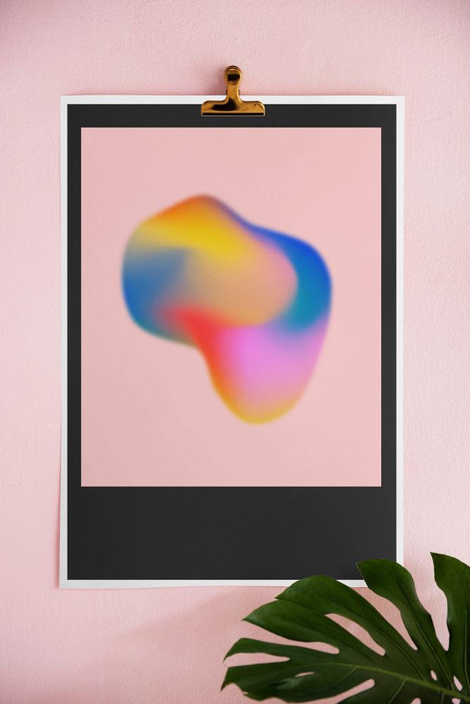 Poster mockup, aesthetic pink gradient design