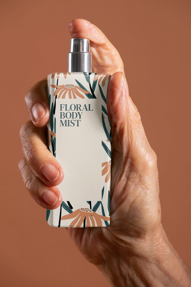 Perfume bottle mockup, beauty product design