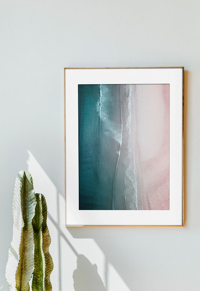 Photo frame editable mockup, home decor design