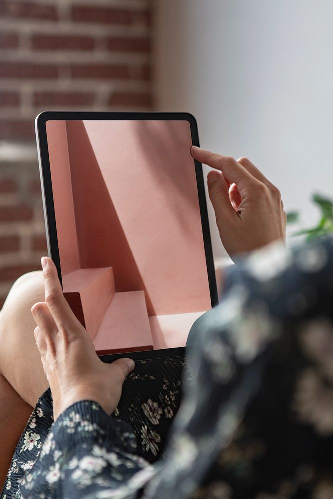 Tablet screen mockup, realistic digital device