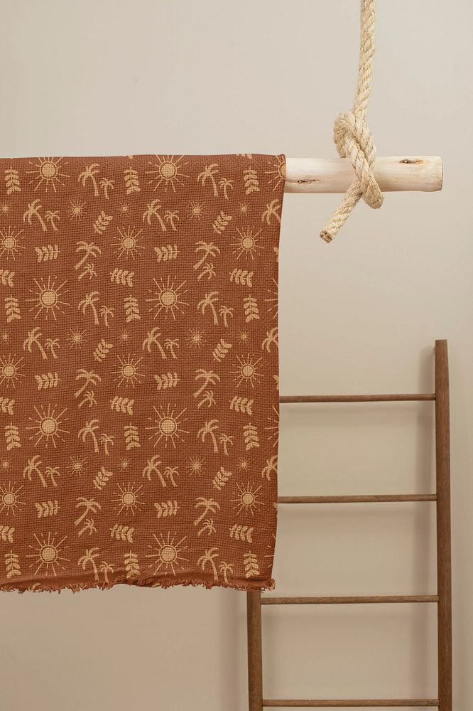 Towel, cloth mockup, brown fabric