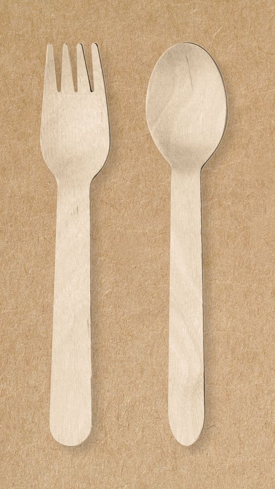 Disposable spoon and fork mockup, editable eco product