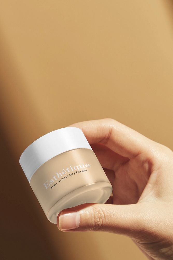 Editable skincare product packaging, cream jar design