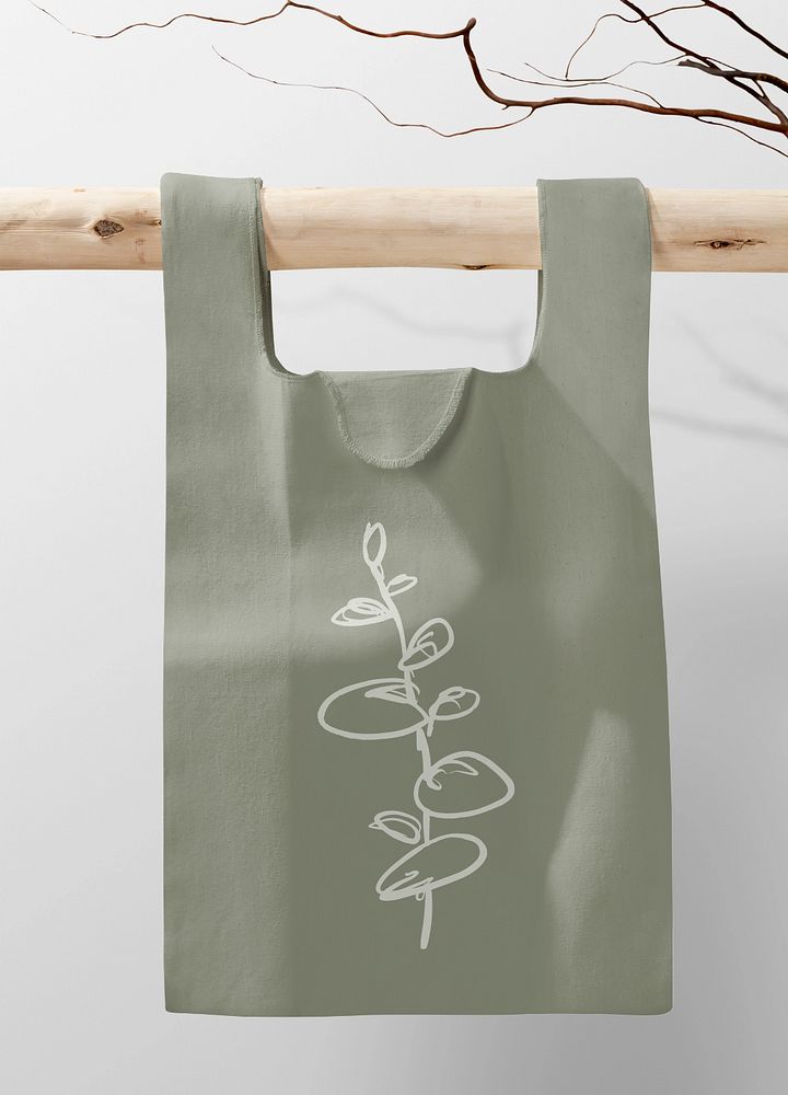 Reusable shopping bag mockup, editable design