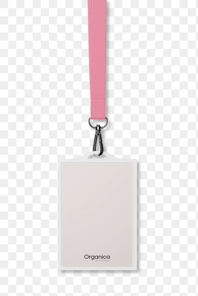 ID card holder mockup, pink 3D rendering design 