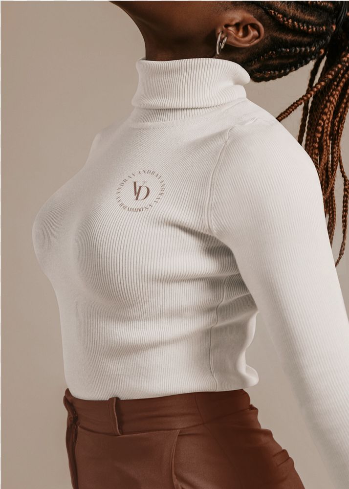 Turtleneck shirt mockup, women’s fashion