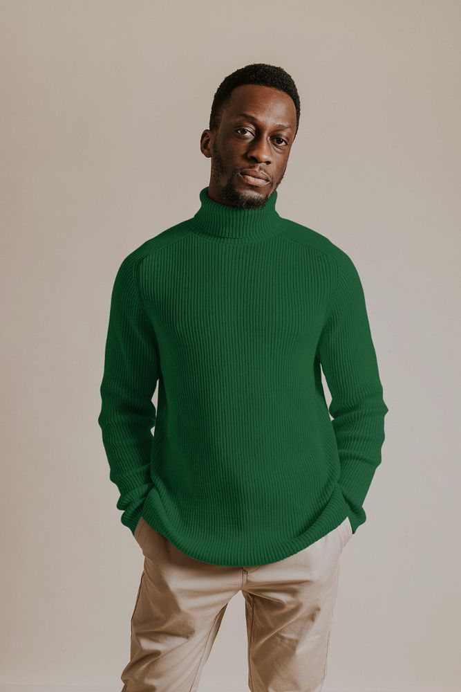 Turtleneck shirt mockup, men's fashion 