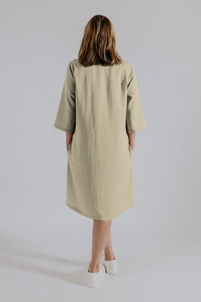 Minimal dress mockup, women's fashion studio shoot