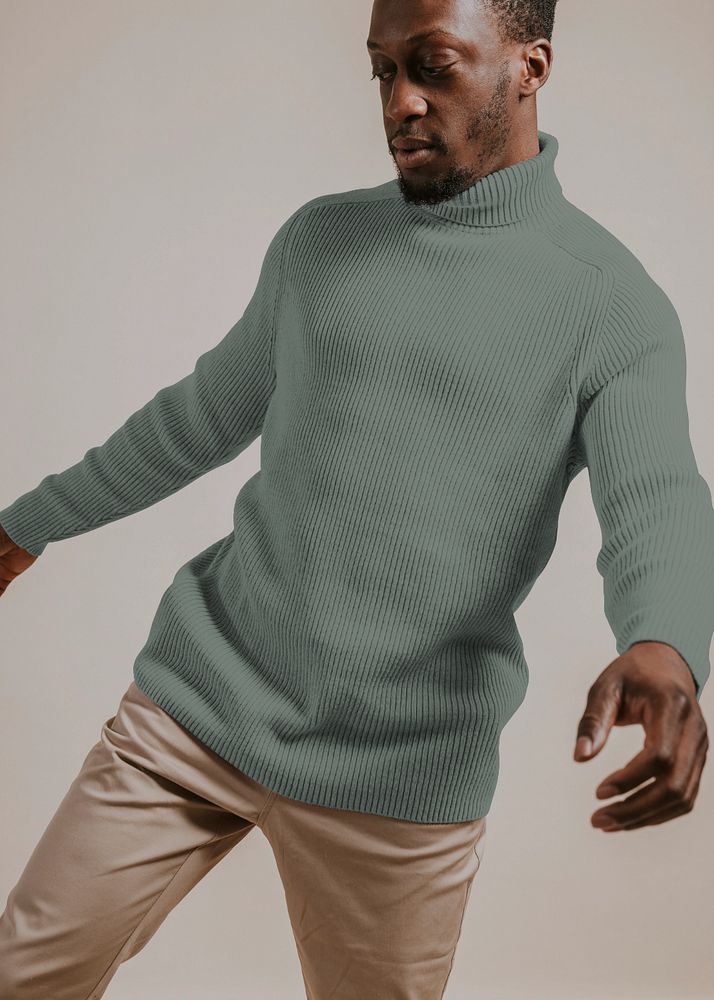 Turtleneck shirt mockup, men's fashion 