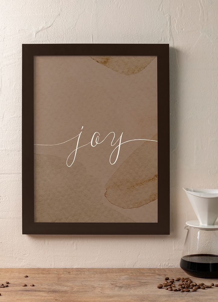 Photo frame mockup, realistic cafe decor