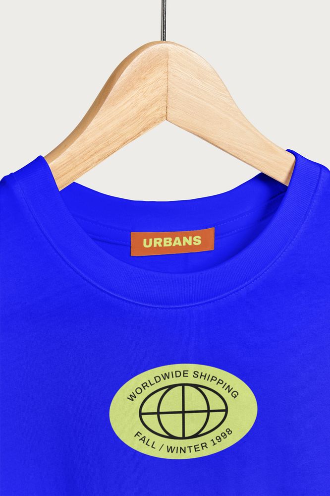 Customizable t-shirt mockup, clothes on hanger