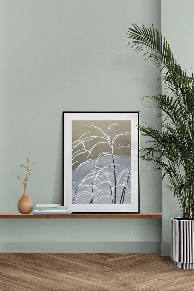 Photo frame customizable mockup, houseplant decor