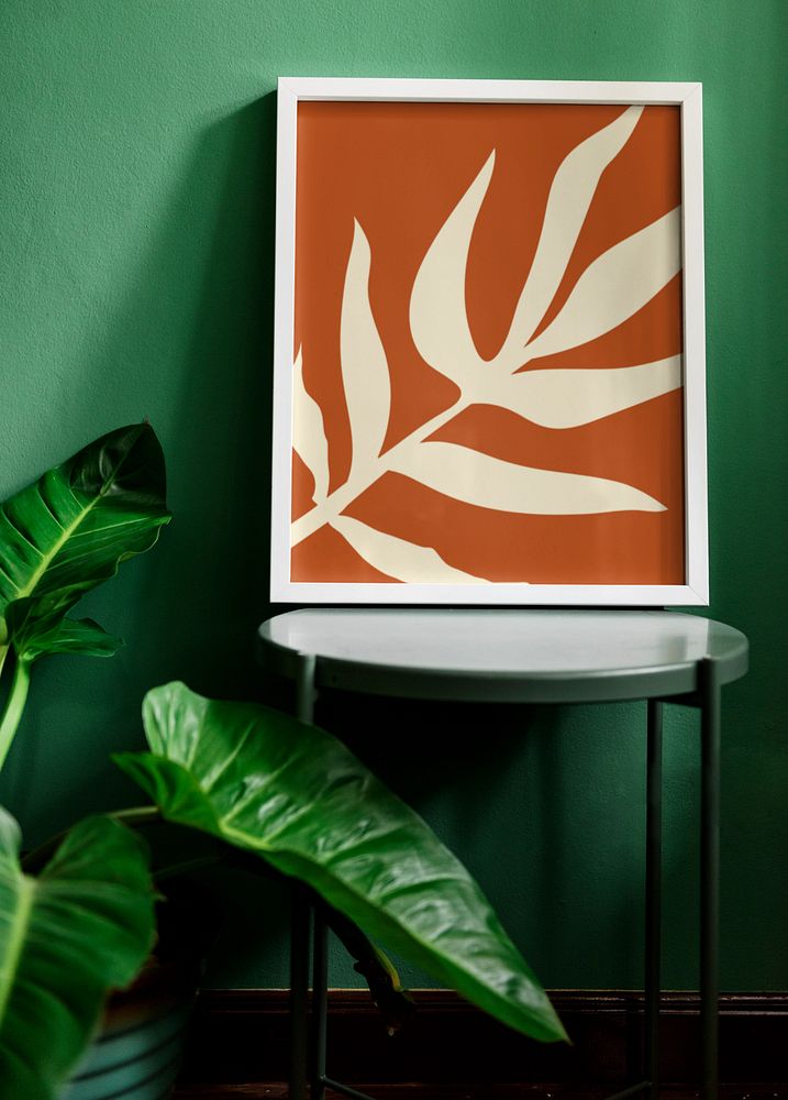 Photo frame mockup, houseplant decor