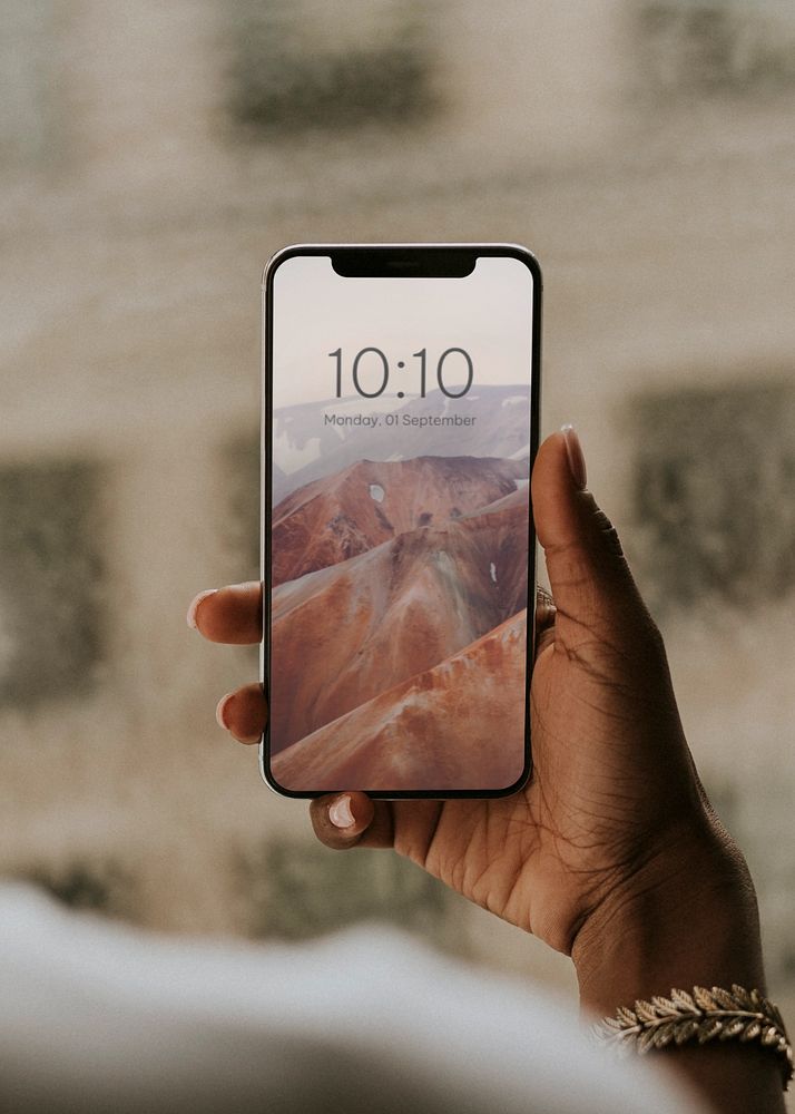 Aesthetic iPhone mockup screen, editable design