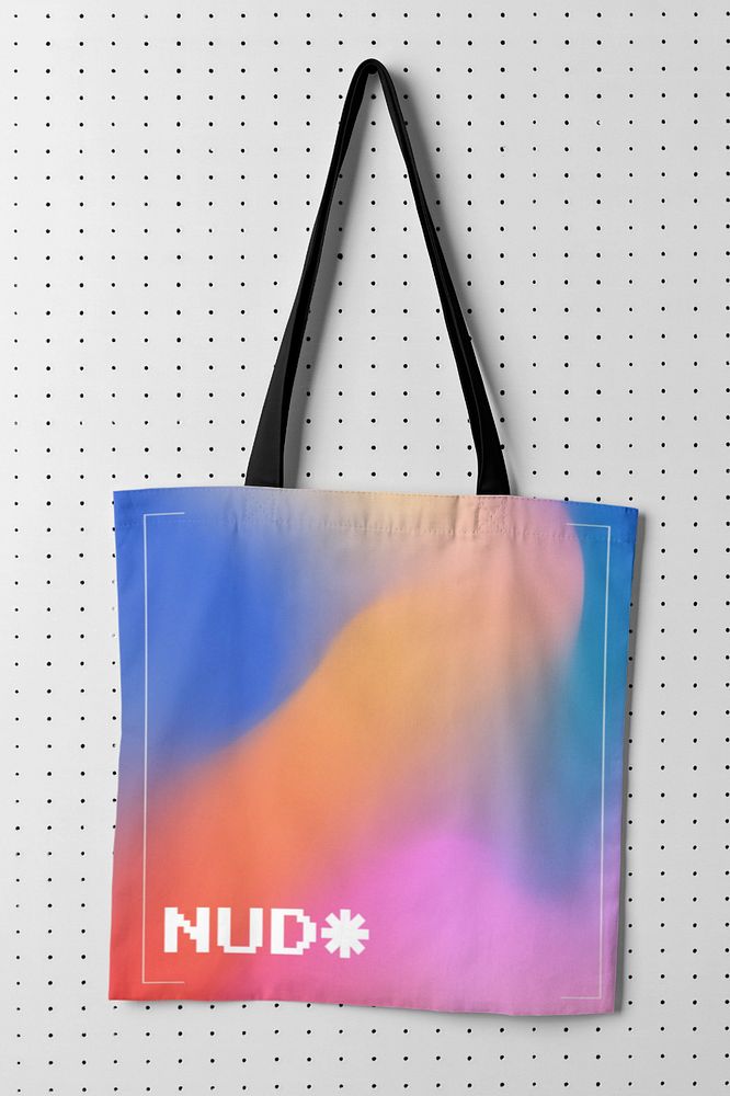 Cool canvas bag mockup, editable design