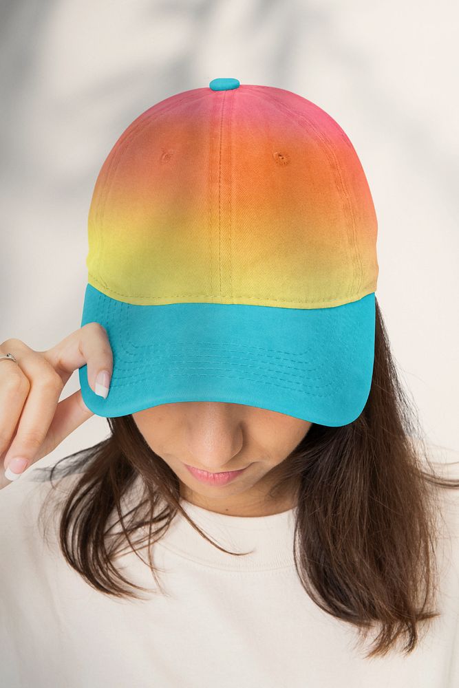 Gradient cap mockup, customizable design