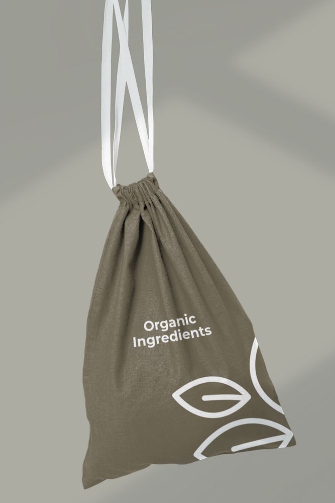 Drawstring pouch bag mockup green accessory 