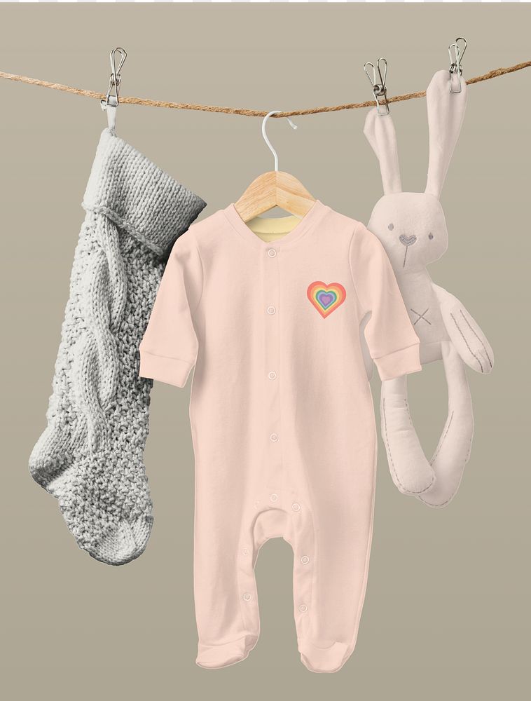 Baby bodysuit mockup, editable design