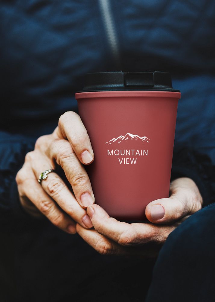 Editable reusable coffee cup mockup