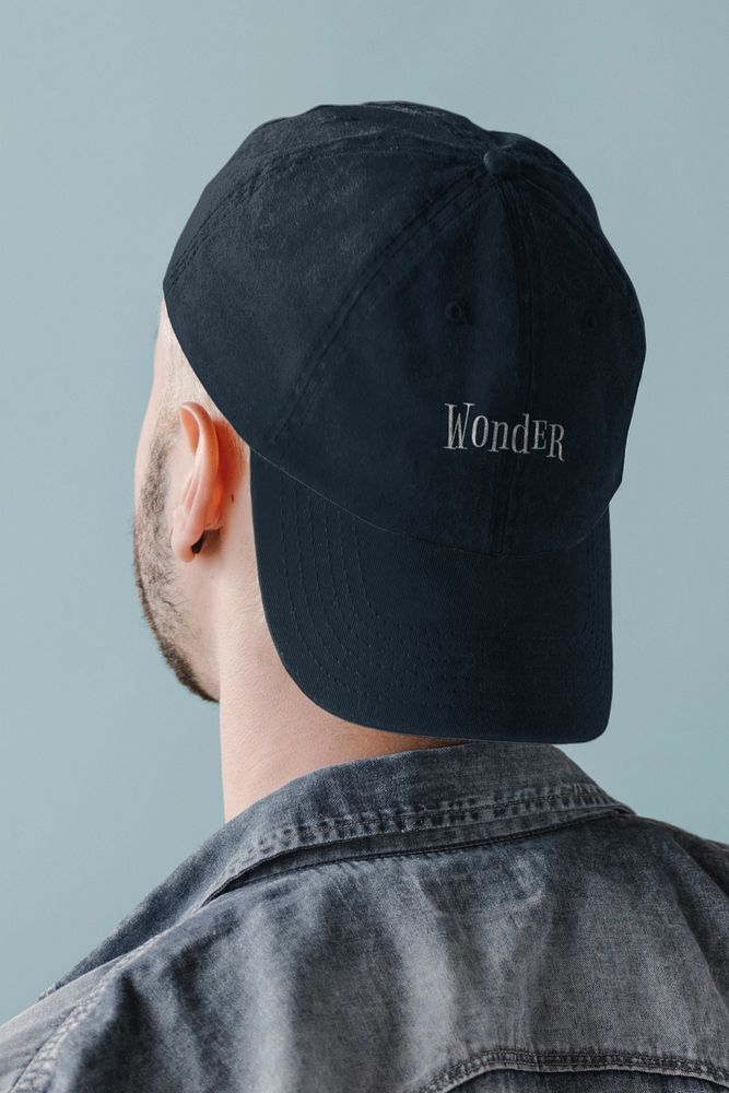 Editable cap mockup on man