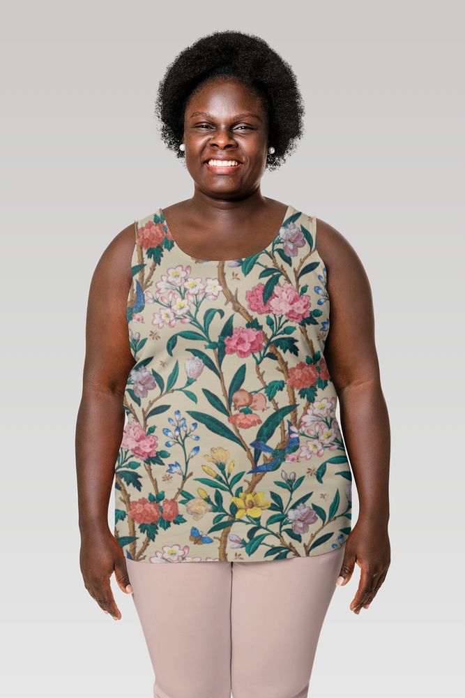 Tank top mockup, African woman