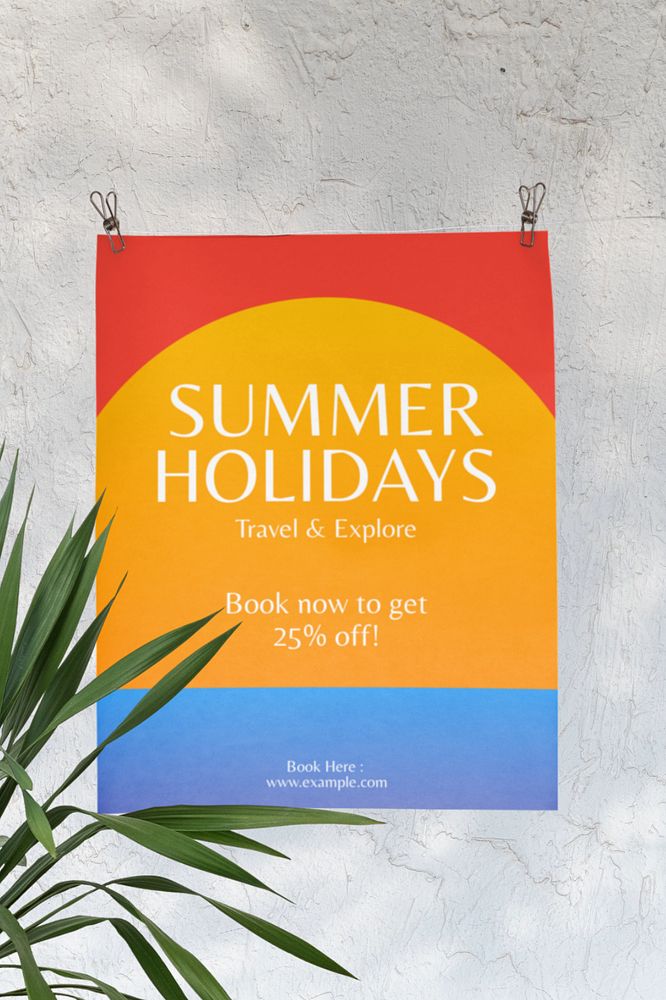 Poster mockup, realistic paper, customizable advertisement