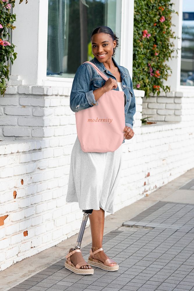 Editable canvas tote bag mockup, eco-friendly product design