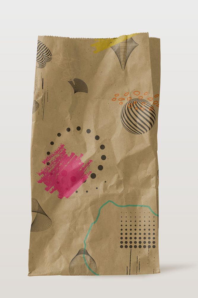 Editable paper bag, eco-friendly product packaging design