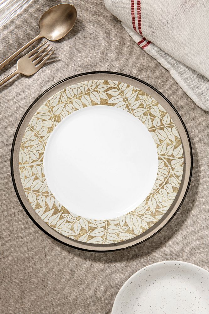 Editable plate mockup, aesthetic tableware design