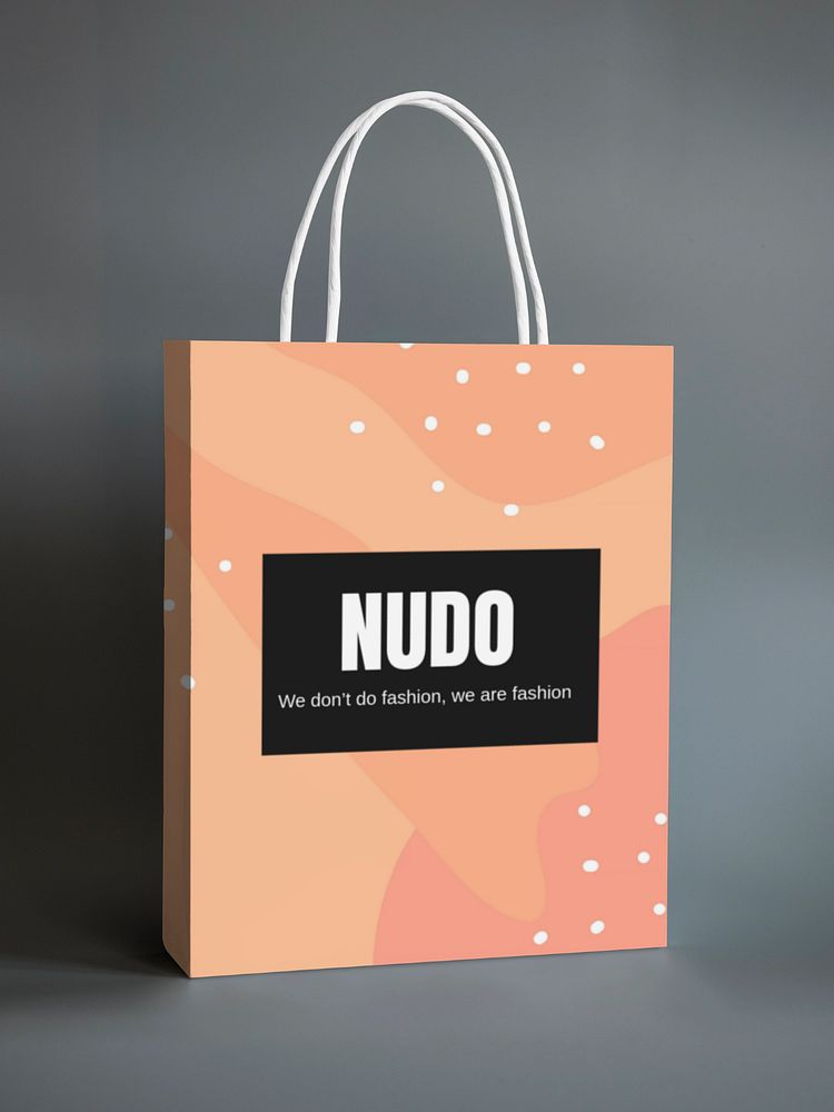 Editable orange shopping bag modern design