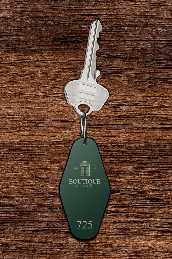 Hotel room key tag, editable design